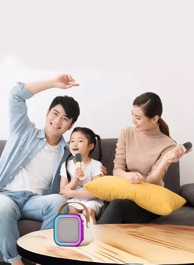 K12 آلة الكاريوكي المحمولة بلوتوث 5.3 PA نظام مكبر الصوت مع 2 ميكروفونات لاسلكية المنزل الأسرة الغناء هدايا الأطفال - Image 4