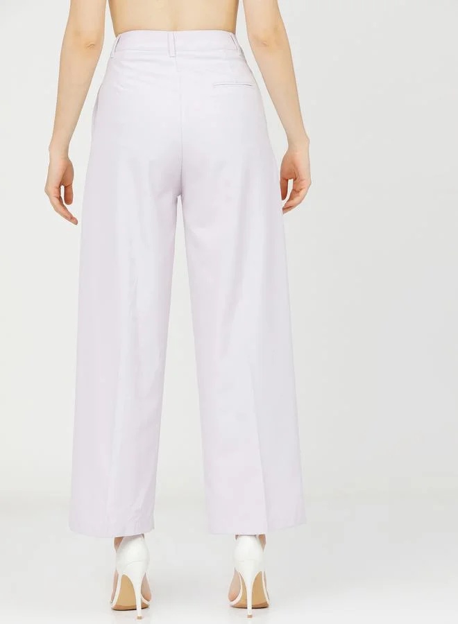 Tokyo Talkies Flap Detail Straight Fit Pleated Trousers by Styli