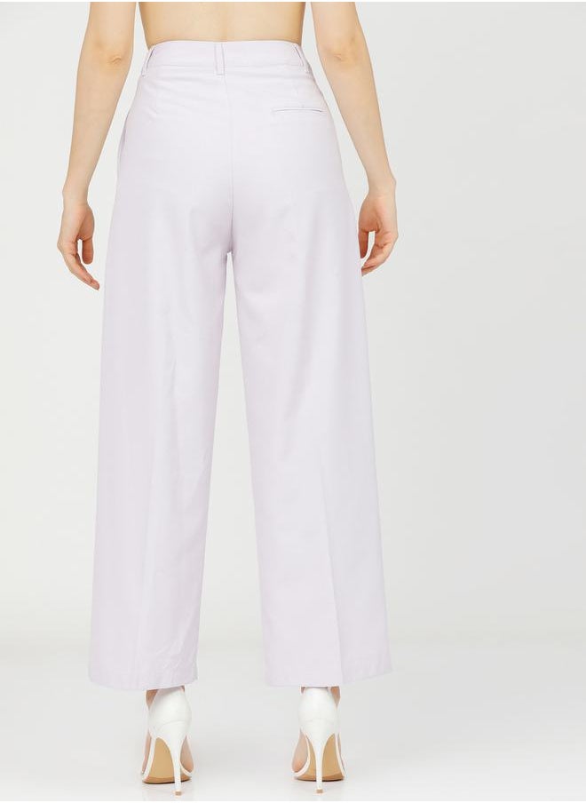 Tokyo Talkies Flap Detail Straight Fit Pleated Trousers by Styli  - Image 3