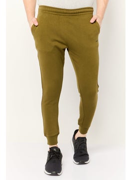Men Regular Fit Brand Logo Jogger Pants, Green