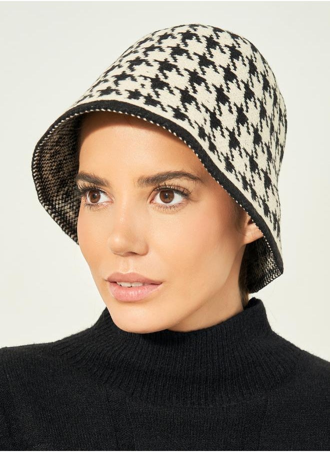 Houndstooth Pattern Hat
