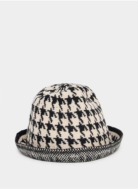 Houndstooth Pattern Hat