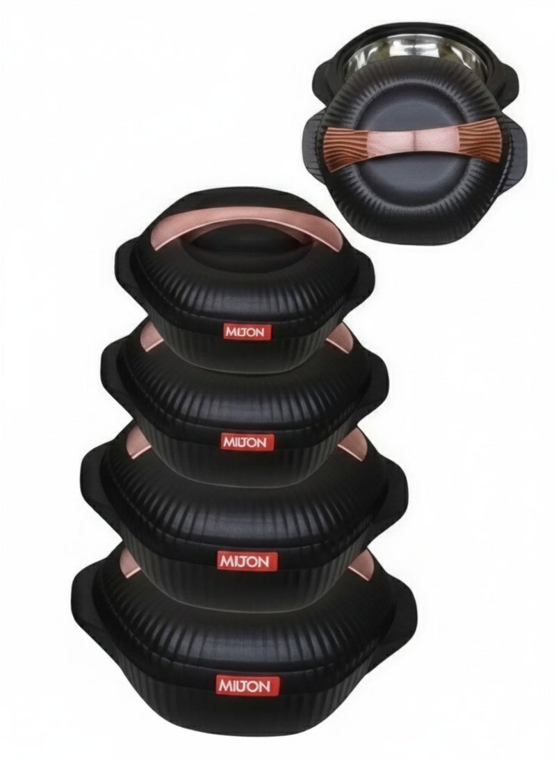 ميلتون مجموعة حافظات طعام (4 قطع) بلاستيك وستيل – أحجام متنوعة 500 مل، 1000 مل، 1500 مل، 2500 مل - Image 1