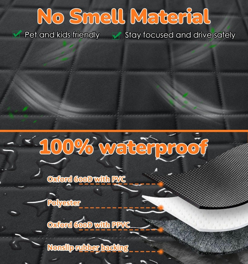 URPOWER Dog Car Seat Cover for Pets 100% Waterproof Seat Cover Hammock 600D Heavy Duty Scratch Proof Nonslip Durable Soft Back Seat Covers for Full Size Trucks - Image 5