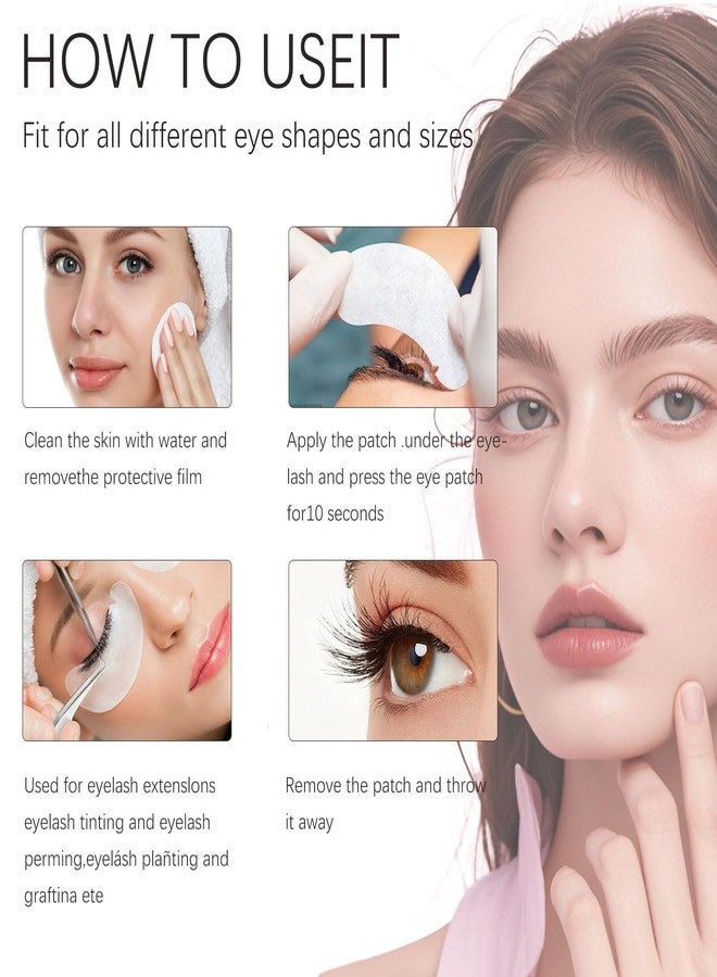 Mekupeu 150 Pairs Under Eye Pads, Eyelash Extension 100% Natural Hydrogel Patch Lash Gel Pad for Extensions supplies, Beauty Makeup Mask Kit (Pink - Image 5