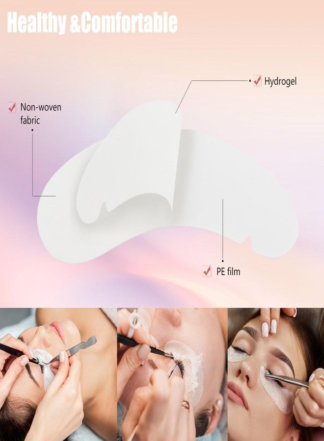 Mekupeu 150 Pairs Under Eye Pads, Eyelash Extension 100% Natural Hydrogel Patch Lash Gel Pad for Extensions supplies, Beauty Makeup Mask Kit (Pink - Image 3