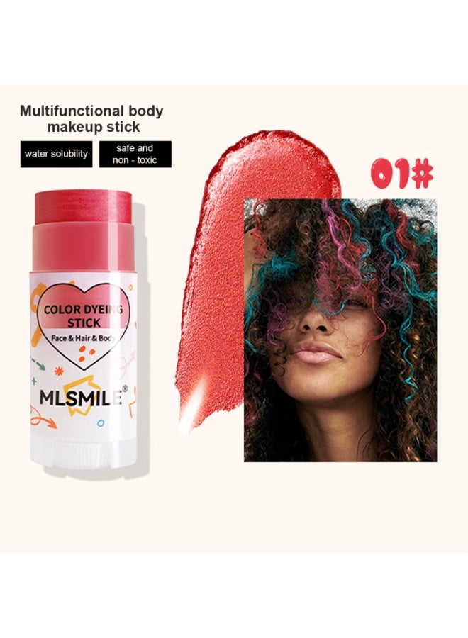 MLSMILE Temporary Hair Color Dye Stick, Washable Hair Chalk, Multifunctional Face & Body Makeup Crayon, Gentle Non-Toxic Formula for Party, Cosplay & Daily DIY Hairstyle - Image 1