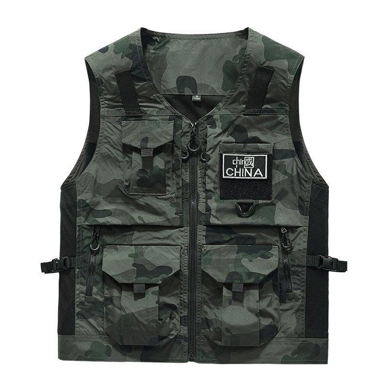 Multi-Pocket Tooling Vest Outdoor Camouflage Men'S Waistcoat Plus Size Tooling Thin Fishing Vest Outer Jacket - Image 5