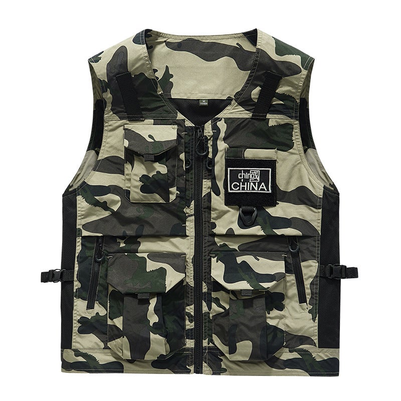 Multi-Pocket Tooling Vest Outdoor Camouflage Men'S Waistcoat Plus Size Tooling Thin Fishing Vest Outer Jacket - Image 2