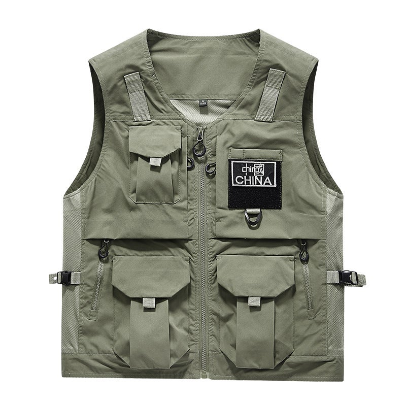 Multi-Pocket Tooling Vest Outdoor Camouflage Men'S Waistcoat Plus Size Tooling Thin Fishing Vest Outer Jacket - Image 1