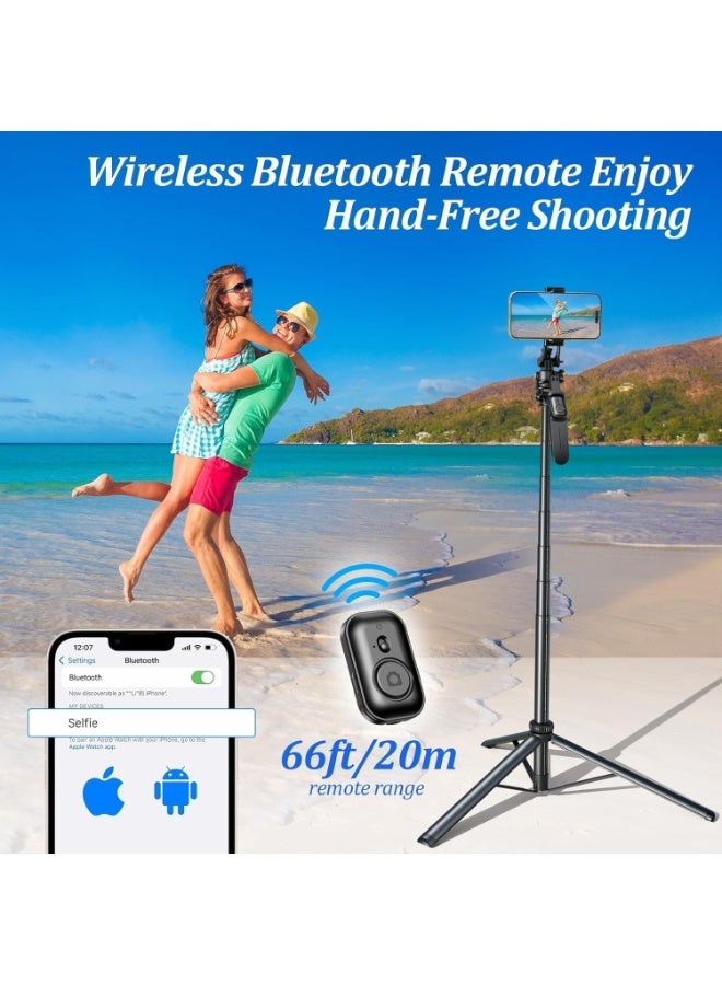 ترايبود سيلفي قابل للتمديد 240 سم مع ريموت وإضاءة إضافية - دوران 360° للموبايل للسفر وتصوير الفيديو - Image 3