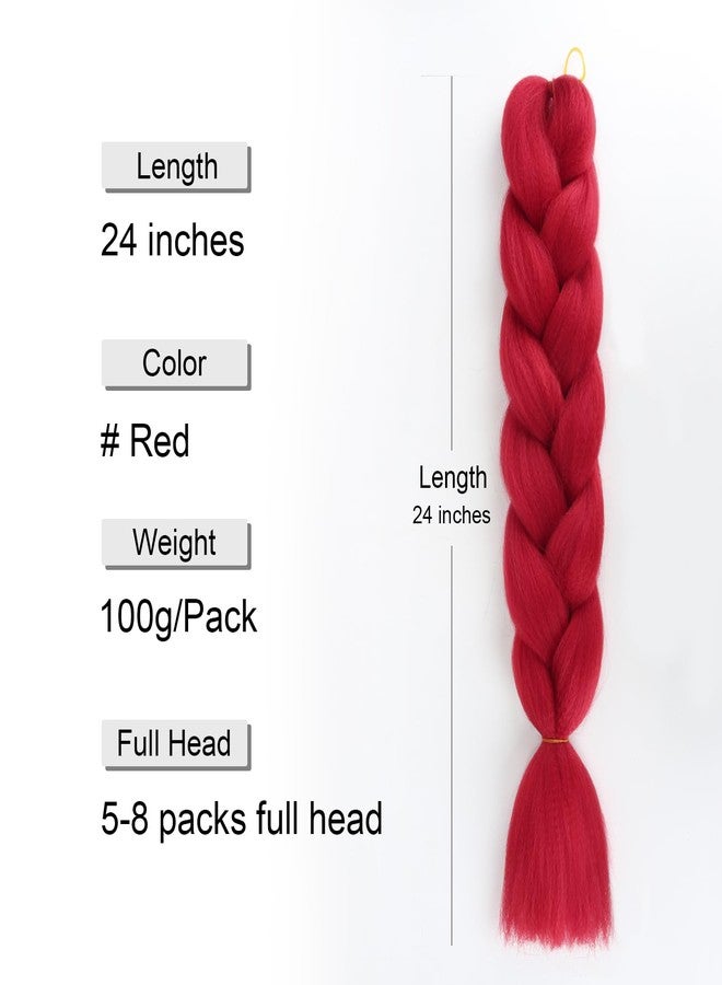 SuCoo Braiding Hair Red Hair Extensions High Temperature Twist Crochet Hair Braids 3Pcs/Lot 24 Inche (A12) - Image 3