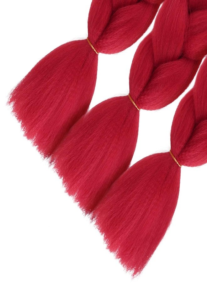 SuCoo Braiding Hair Red Hair Extensions High Temperature Twist Crochet Hair Braids 3Pcs/Lot 24 Inche (A12) - Image 5