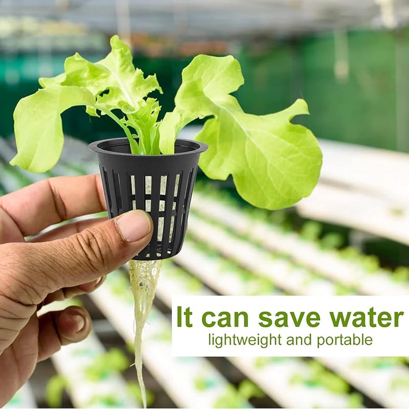 Hydroponic Basket 10 Piece Set Black Plastic Grow Cups for Soilless Gardening - Image 3