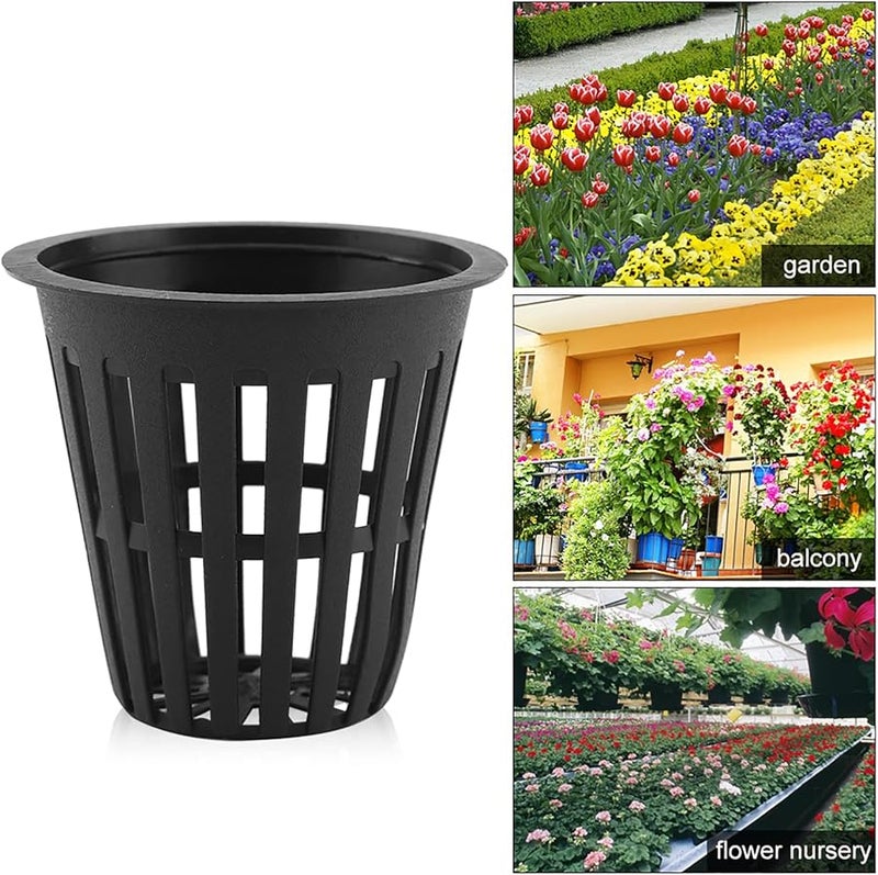 Hydroponic Basket 10 Piece Set Black Plastic Grow Cups for Soilless Gardening - Image 5
