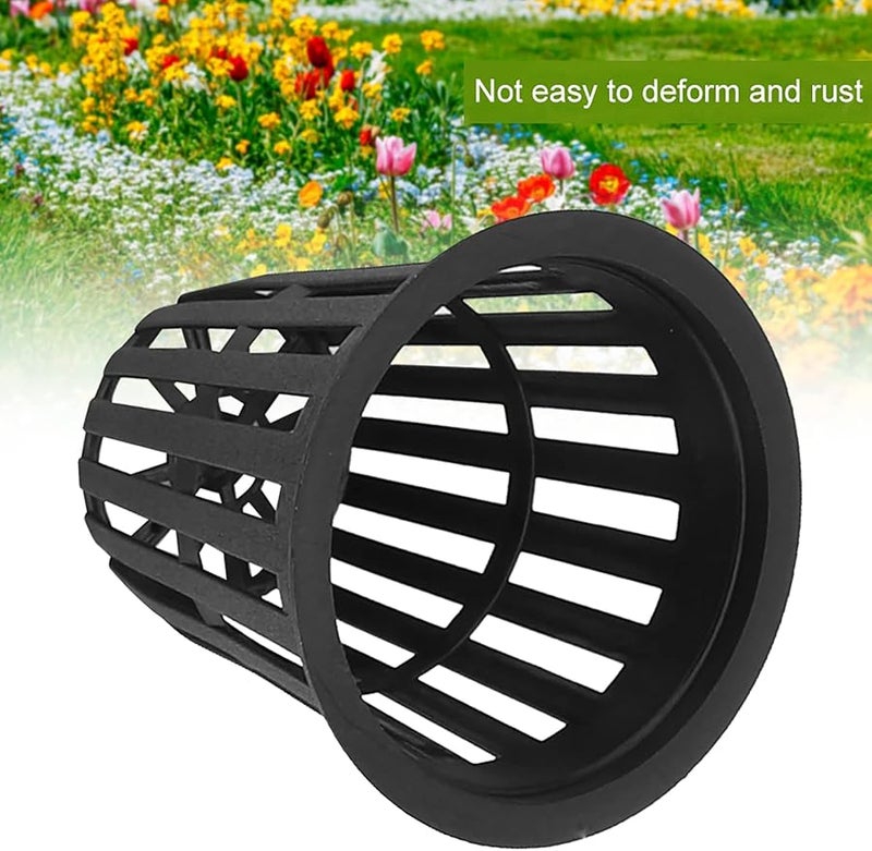 Hydroponic Basket 10 Piece Set Black Plastic Grow Cups for Soilless Gardening - Image 4