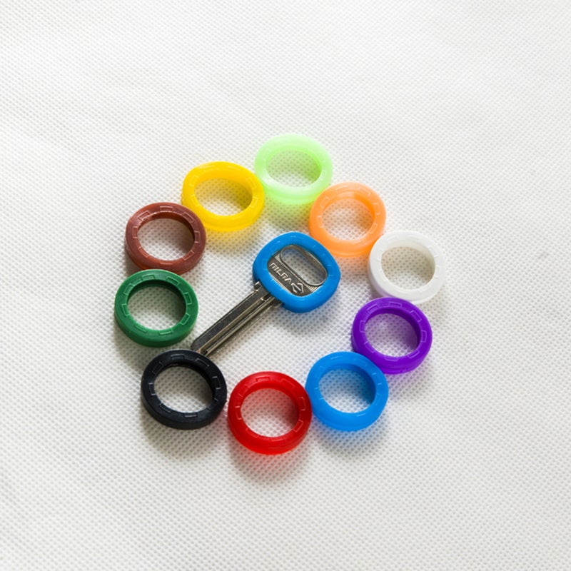 64pcs Bright Colored Silicone Key Caps Sleeve Key Caps Elastic Key Tags Key Identifier Coding (Random Color) - Image 2