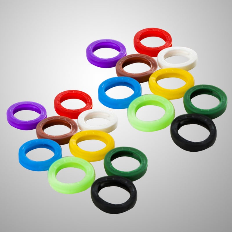 64pcs Bright Colored Silicone Key Caps Sleeve Key Caps Elastic Key Tags Key Identifier Coding (Random Color) - Image 5