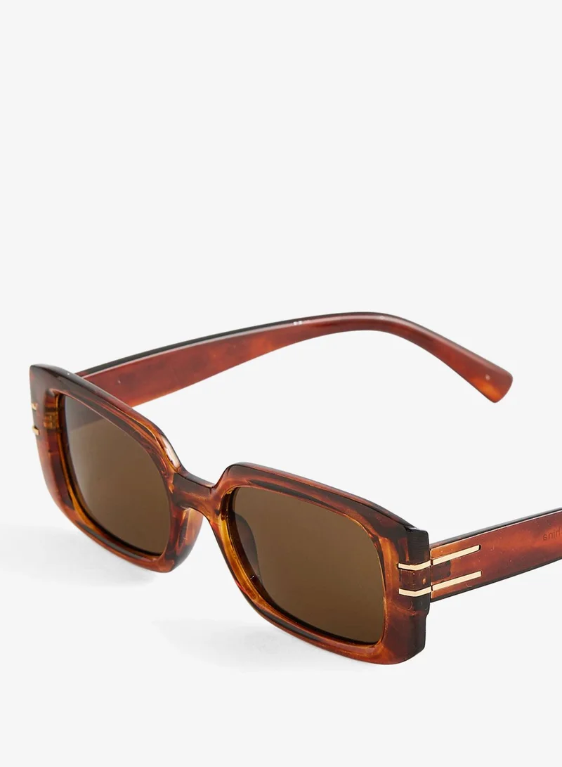 REDTAG Women Brown Rectangular Sunglasses