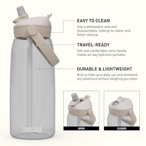 CamelBak Thrive Flip Straw Water Bottle Easy Sip Design for Everyday Hydration and Travel 32oz Clear - Image 3