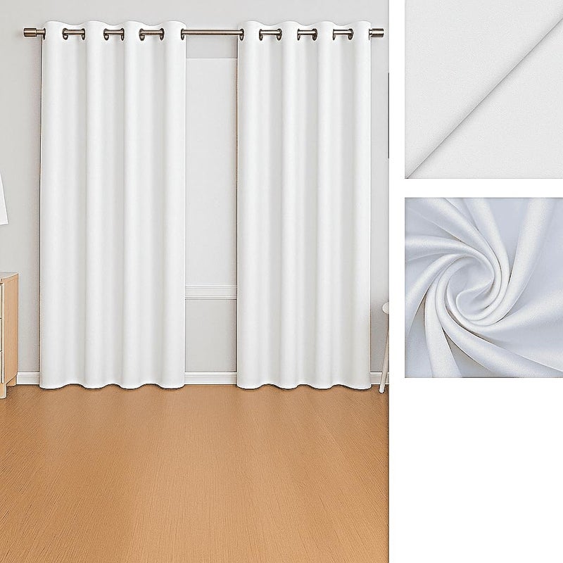 AMALI Elegant Blackout Curtains 2 Panel Set,16 Grommets, Size (L 274 x W 132) cm) for Living Room and Bedroom Shiny Polyester Fabric - Image 2