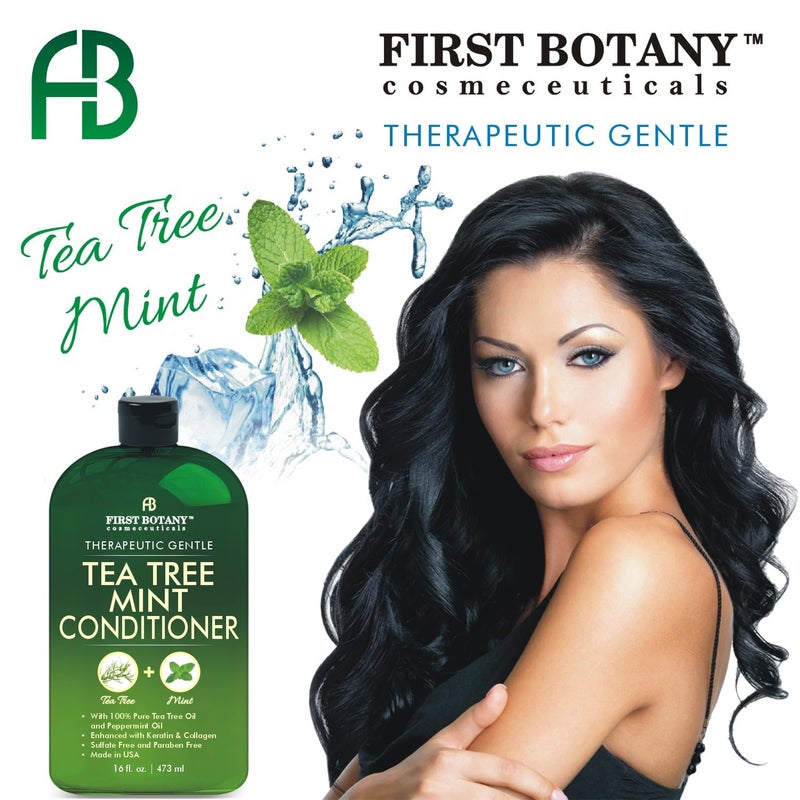 First Botany, Tea Tree Oil Conditioner 16 fl oz - Anti Dandruff Natural Oil conditioner For Dry Itchy & Flaky Scalp - Sulfate Free Paraben Free Cleanser - Prevents Head Lice & Thinning - Image 5
