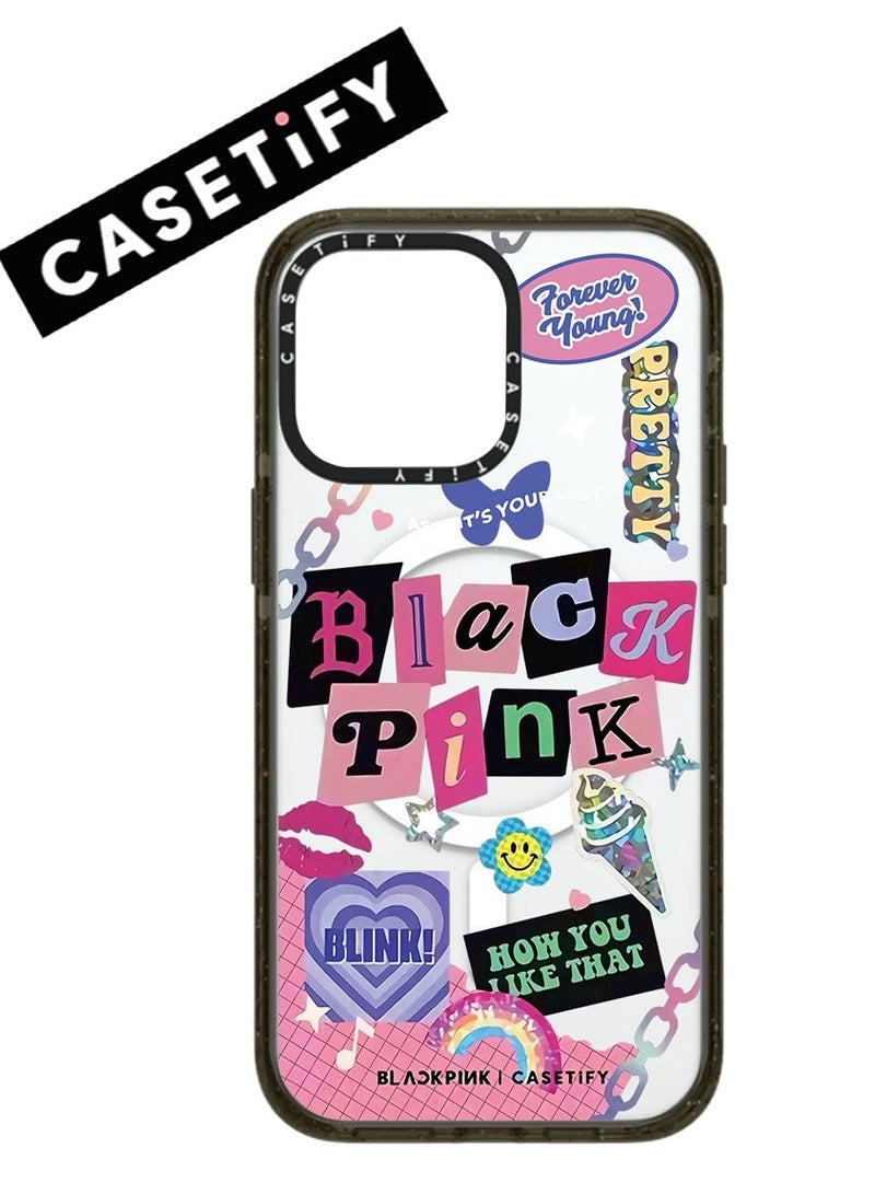 Casetify Case for iPhone 14 Pro Black Pink MagFit Anti-Yellowing Technology Clear Black - Image 1