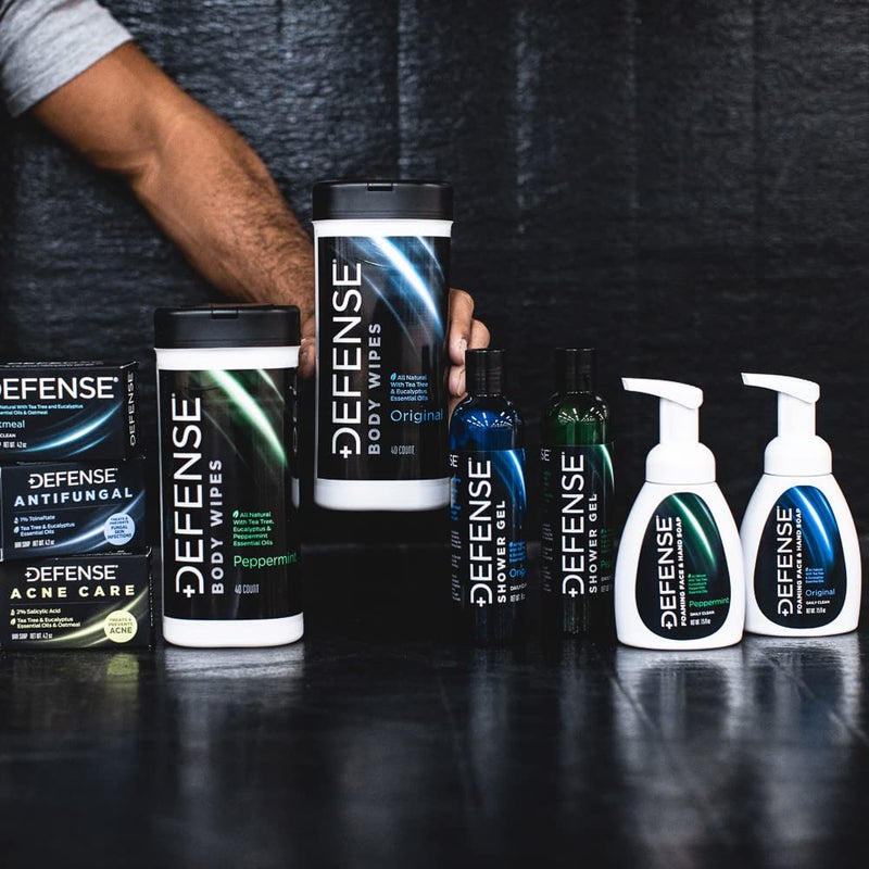 Defense Soap صابون الوجه واليد الرغوي السائل للدفاع 7.5 أونصة سائلة مع زيت شجرة الشاي، الأوكالبتوس، الجوجوبا، الألوة فيرا، زيت الزيتون وزيت جوز الهند - Image 5