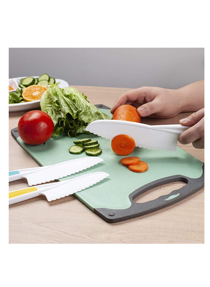 Excefore 8 Pieces Kids Kitchen Knife Set Plastic Knife - Kids Chef Nylon Knives Children's Safe Cooking for Fruit, Bread, Cake, Salad, Lettuce Knife - Image 2