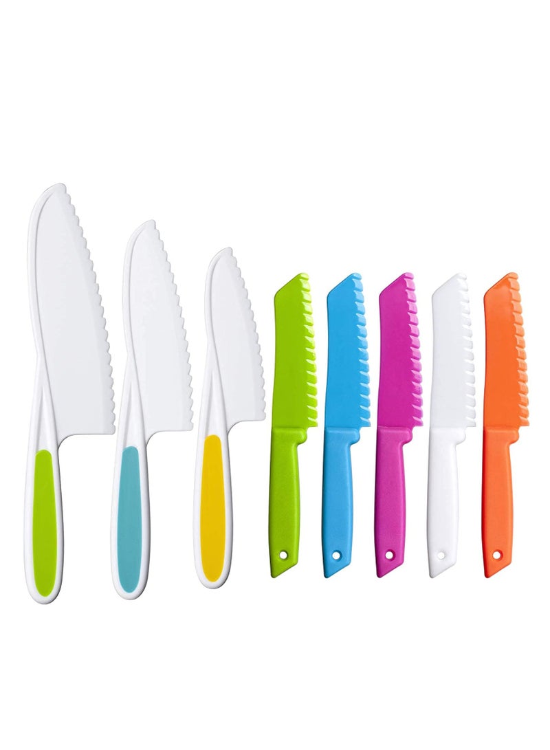Excefore 8 Pieces Kids Kitchen Knife Set Plastic Knife - Kids Chef Nylon Knives Children's Safe Cooking for Fruit, Bread, Cake, Salad, Lettuce Knife - Image 5