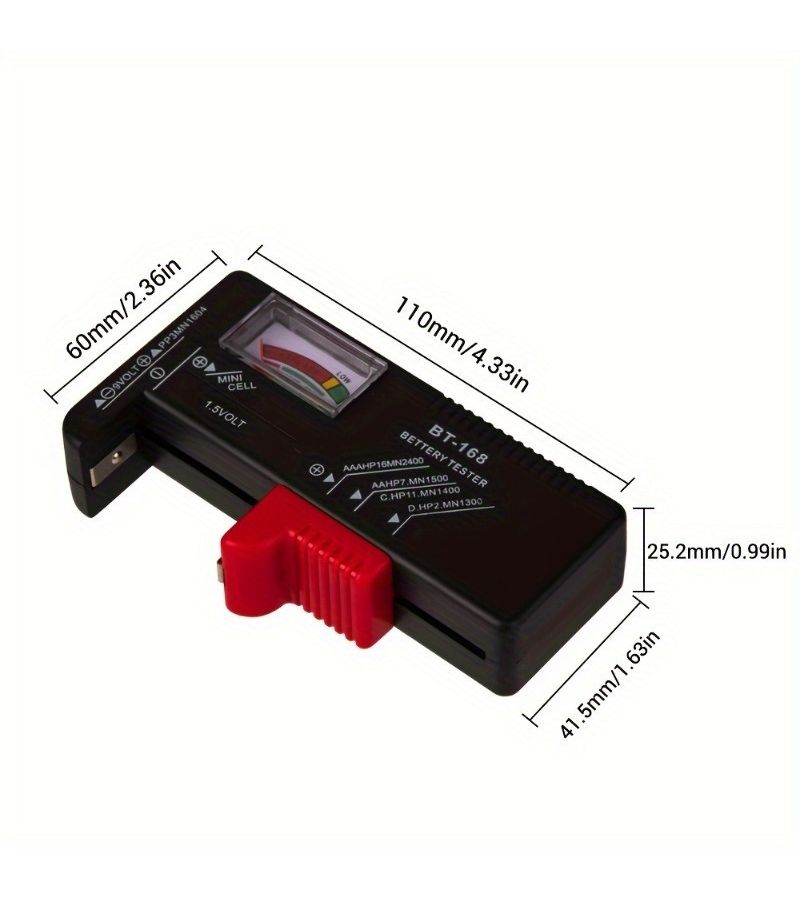 2 Pack Universal Battery Testers Color Coded Gauge for AA AAA C D 9V And Electrical Wires - Image 2