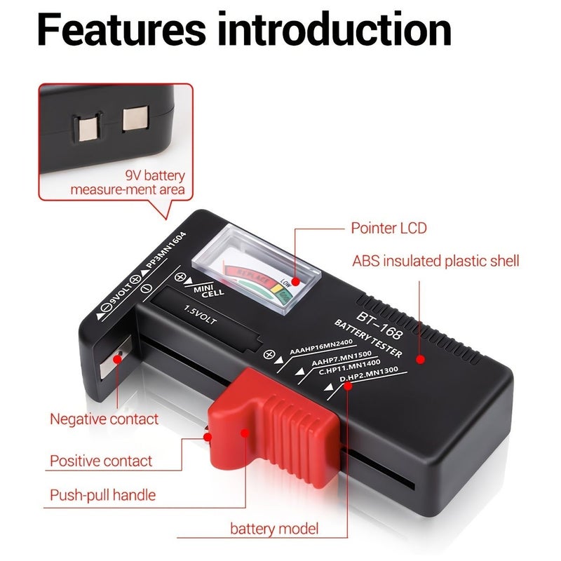 2 Pack Universal Battery Testers Color Coded Gauge for AA AAA C D 9V And Electrical Wires - Image 4