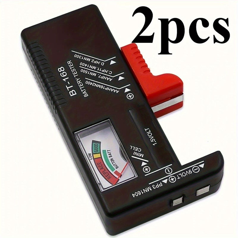 2 Pack Universal Battery Testers Color Coded Gauge for AA AAA C D 9V And Electrical Wires - Image 1