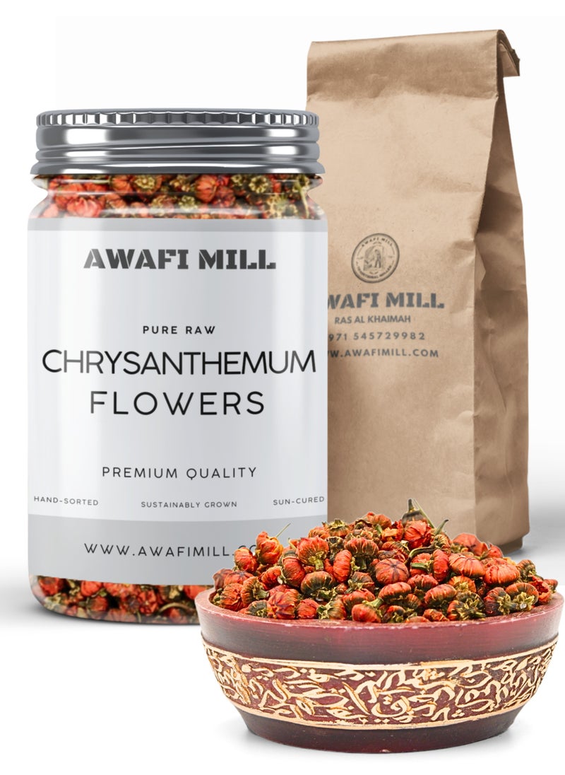 Awafi Mill Snow Chrysanthemum Flowers | Naturally Dried Whole Buds | Aromatic Herbal Flower for Infusion & Tea  - Image 1