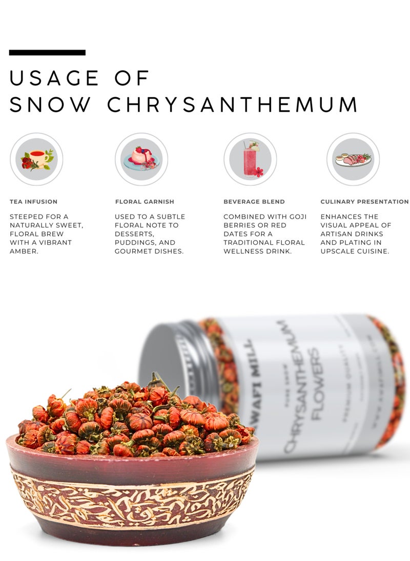 Awafi Mill Snow Chrysanthemum Flowers | Naturally Dried Whole Buds | Aromatic Herbal Flower for Infusion & Tea  - Image 3