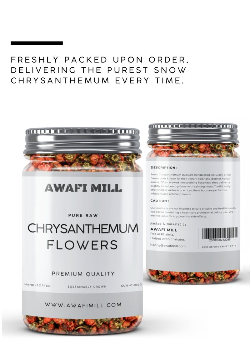 Awafi Mill Snow Chrysanthemum Flowers | Naturally Dried Whole Buds | Aromatic Herbal Flower for Infusion & Tea  - Image 4