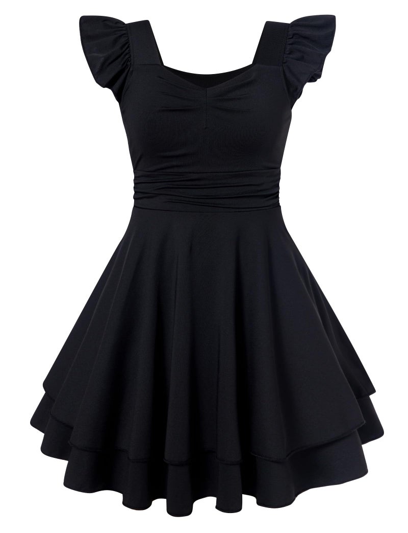 ALISISTER Girls Dresses Size 10 12 Balck Cute 5th Graduation Summer Dress for Teens Big Kids Runched Casual Dress for Teen Girl Junior Funeral Sleeveless Size 11 Teen Girl Clothes for School Dance 11t 12t - Image 1