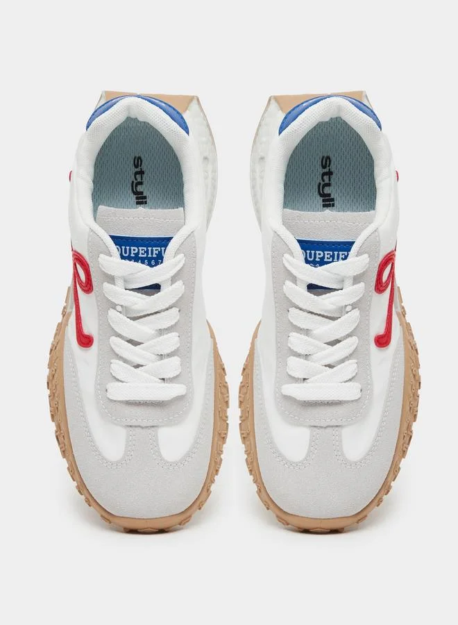 Styli Styli Color Block Lace Up Sneakers