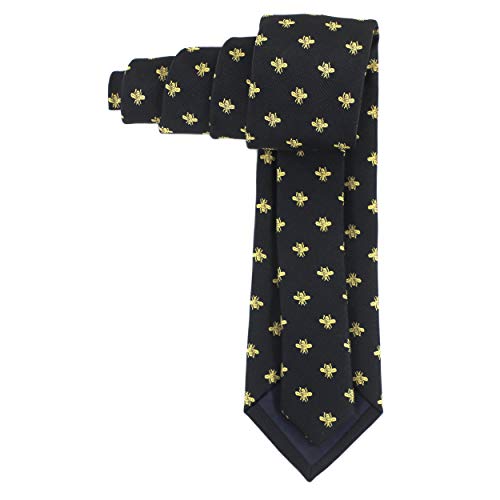 MENDEPOT Bee Necktie With Box Microfiber Jacquard Gold Bee Pattern tie - Image 3