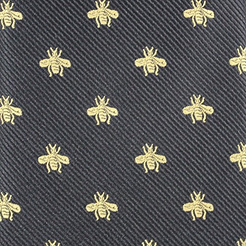 MENDEPOT Bee Necktie With Box Microfiber Jacquard Gold Bee Pattern tie - Image 5