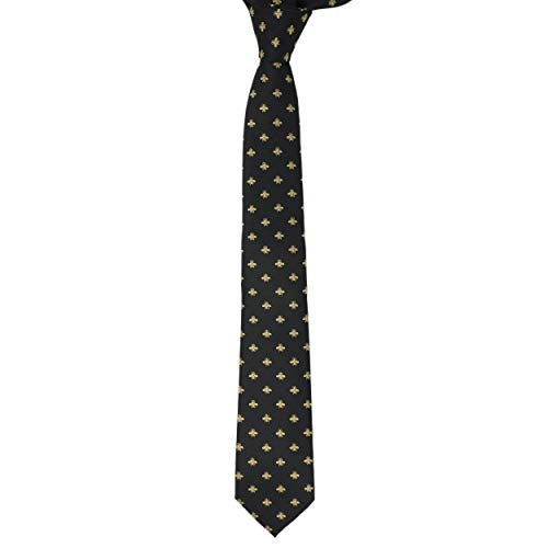 MENDEPOT Bee Necktie With Box Microfiber Jacquard Gold Bee Pattern tie - Image 2