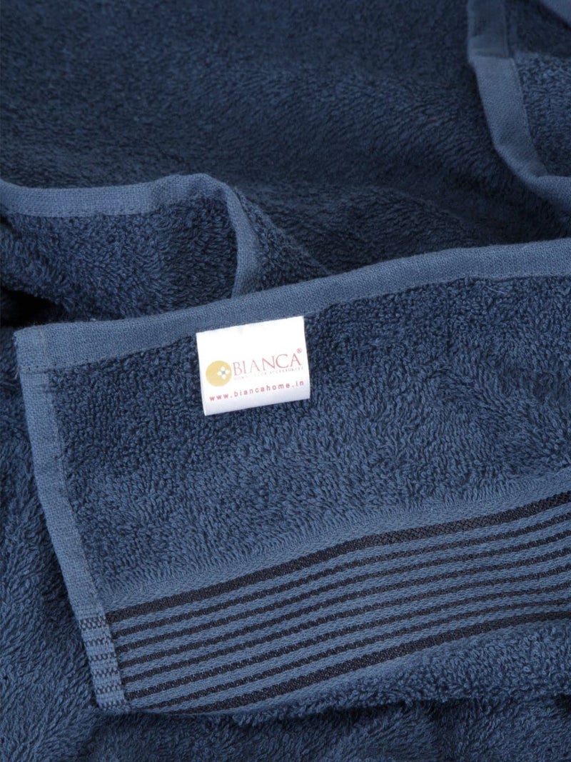 KOPA by Bianca 400 GSM 100% Cotton Soft Terry Towel l 2pc Bath Towel l Towel for Bath l Cotton Bath Towel l D`Ross l Navy Blue-Brown - Image 5