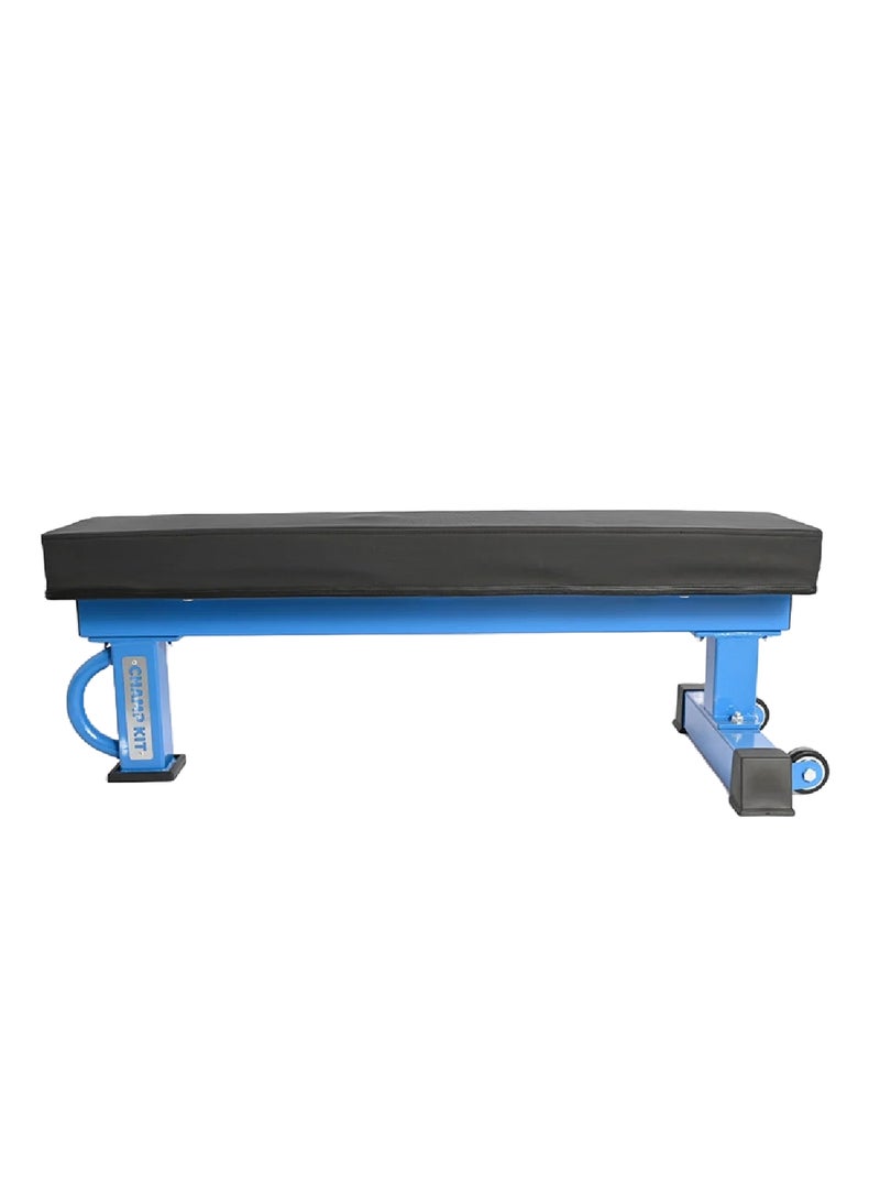 CHAMP KIT Flat Weight Bench Heavy Duty Fitness Bench For Weight Training, Home Gym Bench, Weightlifting and Strength Training - Blue - Image 5