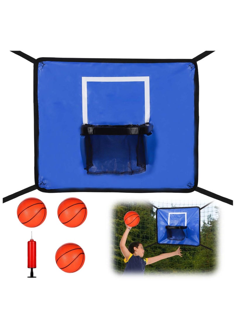 Excefore Trampoline Basketball Hoop Goal Kit, Trampoline Basketball Attachment with Enclosure 3 Mini Balls and 1 Pump for Kids Adults Indoor Outdoor Play Game, Easy to Install - Image 1