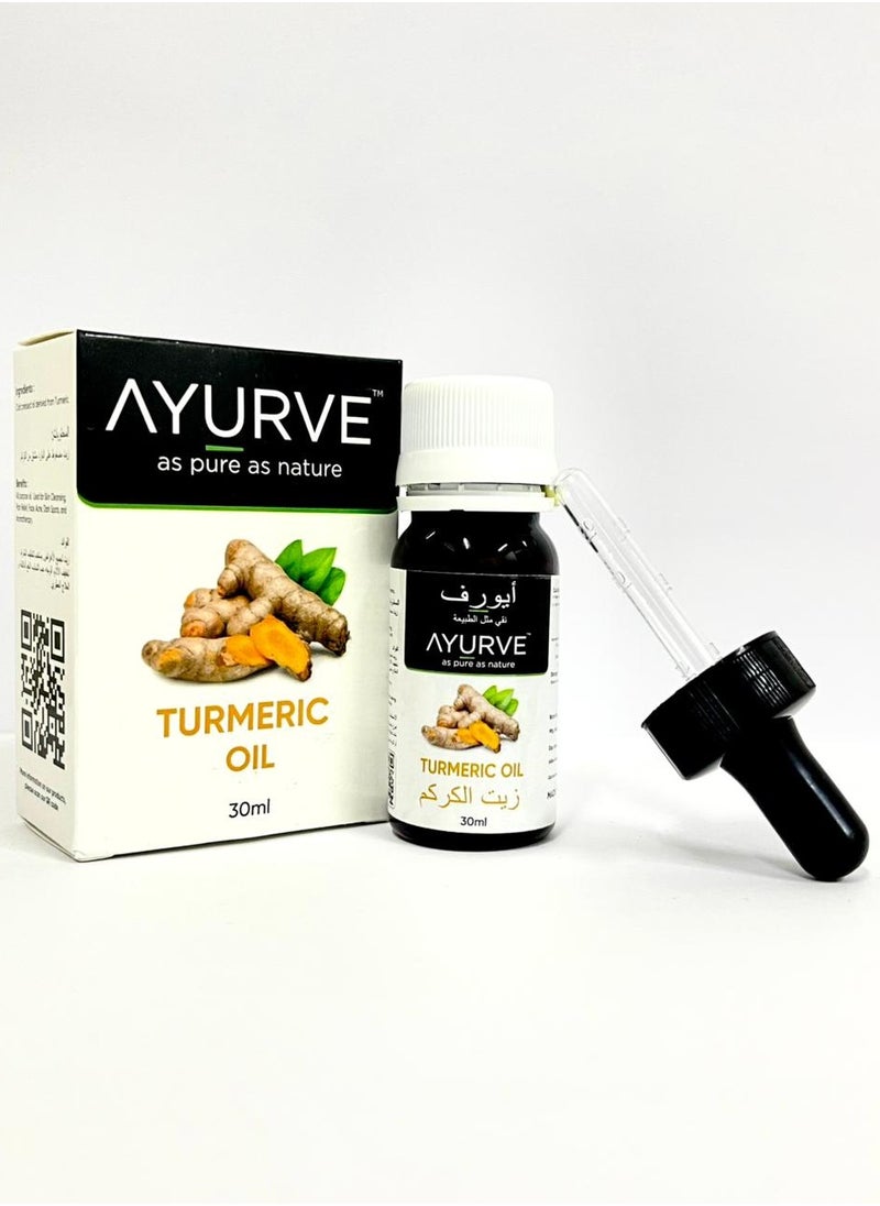 Ayurve - Pure Turmeric Oil 30ml – 100% Natural Essential Oil for Skin Glow, Hair & Joint Care - Image 1