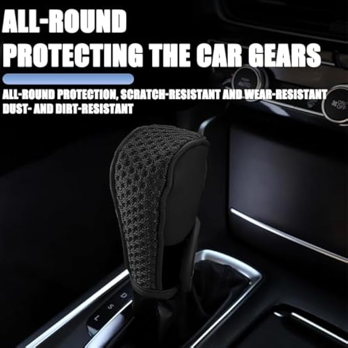 ريحني غطاء مقبض ناقل الحركة للسيارة، مقبض ناقل حركة السيارات واقي عصا السرعة، إكسسوارات ديكور داخلي لشاحنة الدفع الرباعي RV بلاك - Image 5