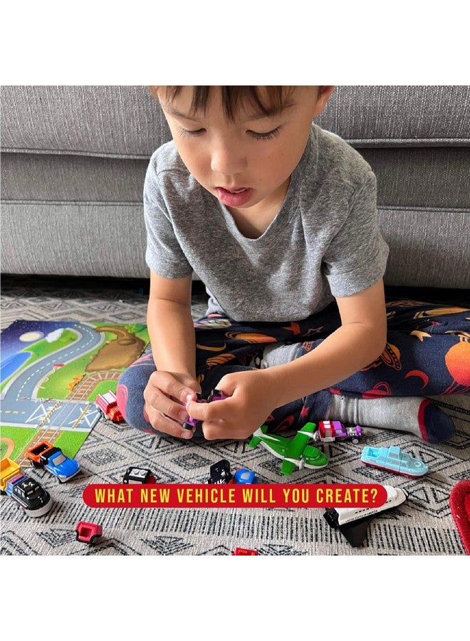 POPULAR PLAYTHINGS Mix or Match Vehicles, Magnetic Toy Play Set, Micro Vehicles - Image 5