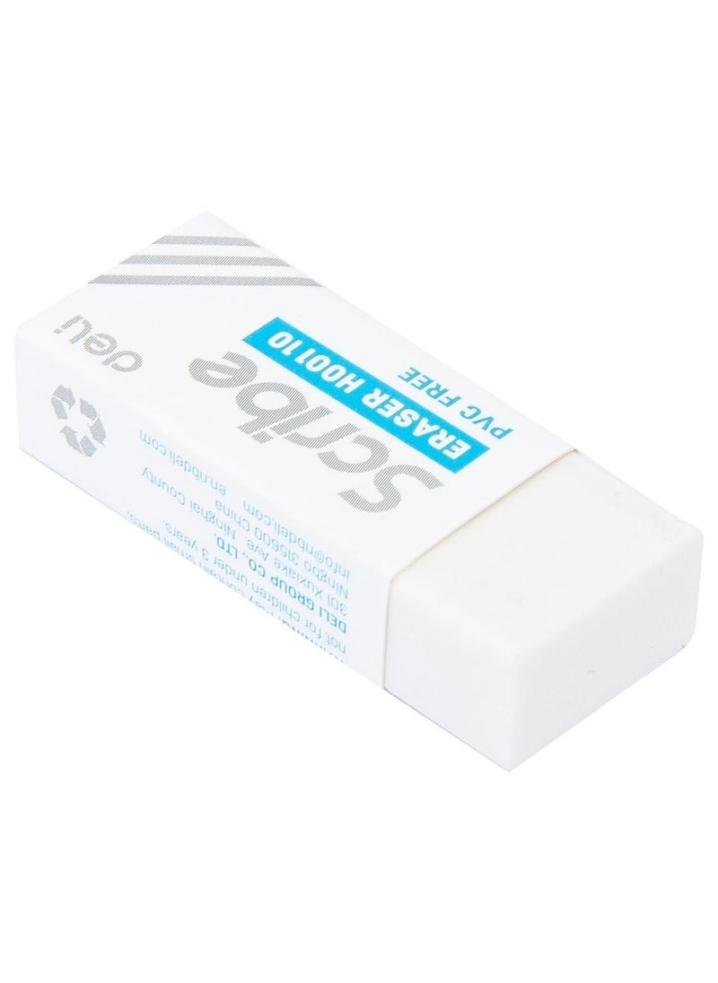 Deli Eraser white, ideal for school, office, and home use - Image 1
