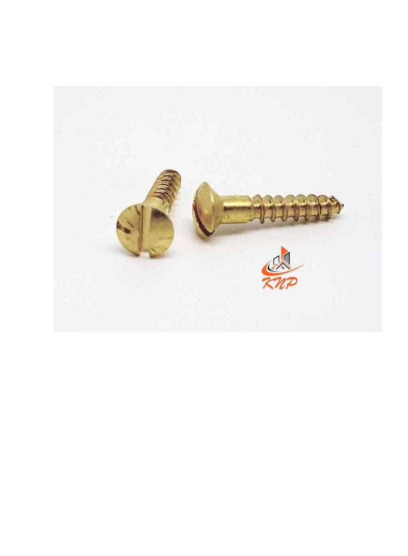 KNP KNP Brass Slotted Round Head Screws - Pack of 200 (5/8" x 4g) - Image 2