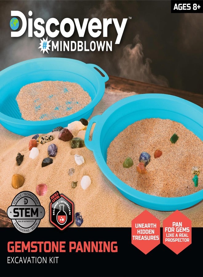 Discovery™ Gemstone Panning STEM Kit - Pan for 30 Real Gems| 2 Sifting Pans, Sand & Learning Guide| Educational Science Activity for Kids| Geology Rock Excavation Set| Boys & Girls Toy Gift| Ages 8+ - Image 2